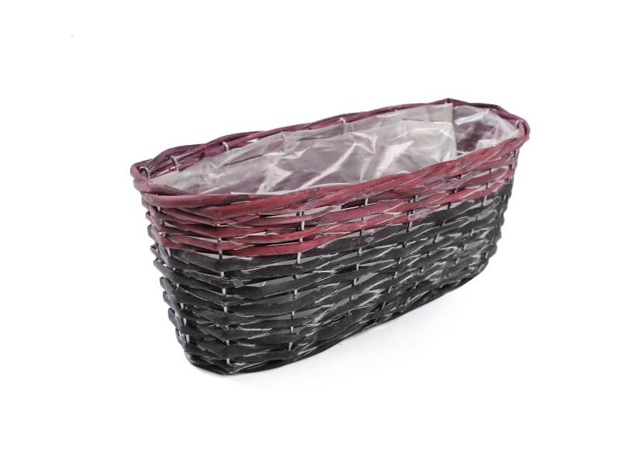 Zdjęcie: Osłonka wiklinowa balkonówka z folią 35x14x12,5 cm TIN TOURS