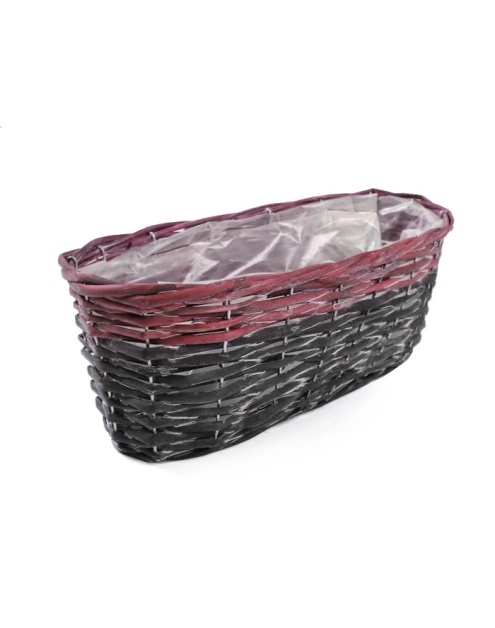 Zdjęcie: Osłonka wiklinowa balkonówka z folią 35x14x12,5 cm TIN TOURS