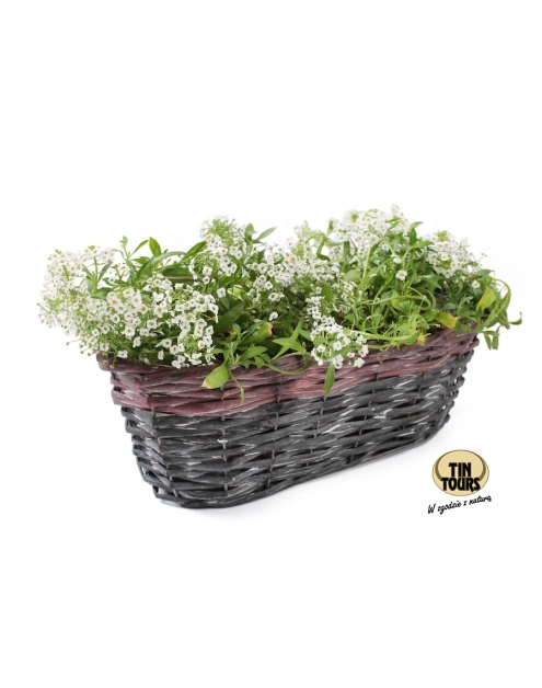 Zdjęcie: Osłonka wiklinowa balkonówka z folią 35x14x12,5 cm TIN TOURS