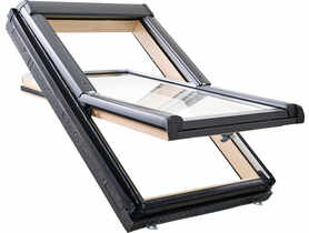 Okno obrotowe Designo R45, drewno, 74x118 cm z termo-blokiem WD ROTO