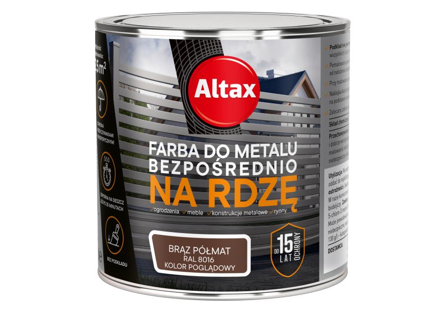 Zdjęcie: Farba do metalu 0,25 L brąz półmat ALTAX