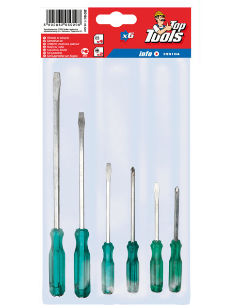 Zdjęcie: Wkrętaki do pobijania, zestaw 6 sztuk TOP TOOLS