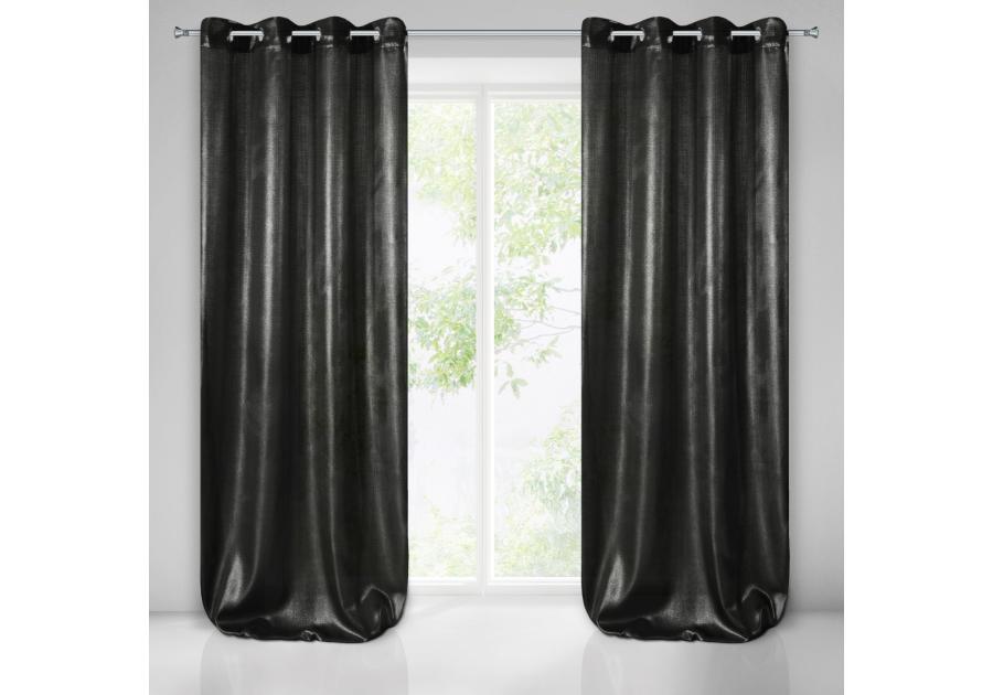 Zdjęcie: Zasłona Sasha 140x250 cm czarno-srebrna na przelotkach EUROFIRANY