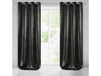 Zdjęcie: Zasłona Sasha 140x250 cm czarno-srebrna na przelotkach EUROFIRANY