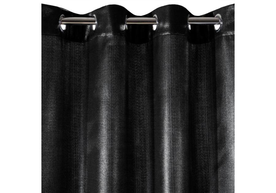 Zdjęcie: Zasłona Sasha 140x250 cm czarno-srebrna na przelotkach EUROFIRANY