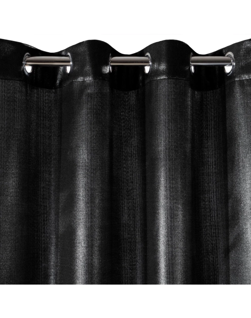 Zdjęcie: Zasłona Sasha 140x250 cm czarno-srebrna na przelotkach EUROFIRANY