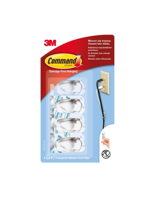 Zdjęcie: Uchwyt do kabli bezbarwny 4 szt. COMMAND