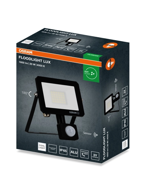 Zdjęcie: Oprawa oświetleniowa LED FL Lux sensor 20 W 840 IP65 BK OSRAM