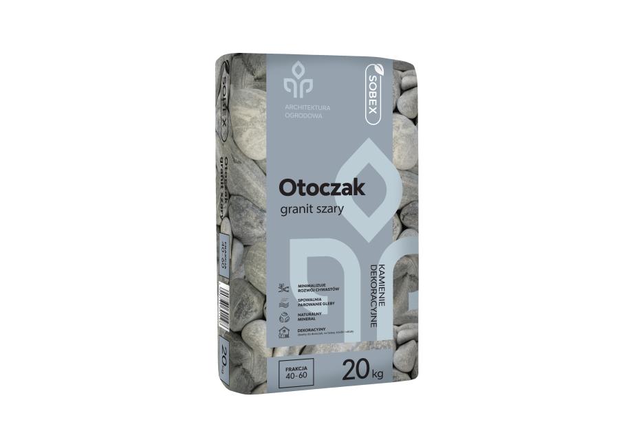 Zdjęcie: Otoczak granit szary 20 kg, 40-60 mm SOBEX