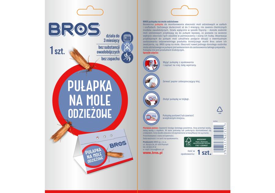 Zdjęcie: Pułapka na mole odzieżowe, ubraniowe BROS
