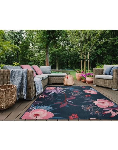 Zdjęcie: Dywan Jungle 80x160 cm kwiaty pomarańczowo-czarne MULTI-DECOR