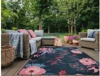 Zdjęcie: Dywan Jungle 80x160 cm kwiaty pomarańczowo-czarne MULTI-DECOR