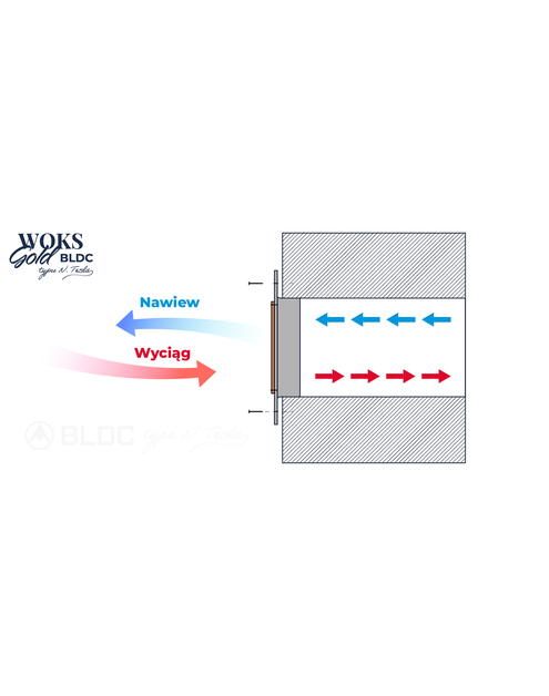 Zdjęcie: Wentylator przemysłowy osiowy nawiewno-wywiewny Woks 250 gold BLDC N.Tesla DOSPEL