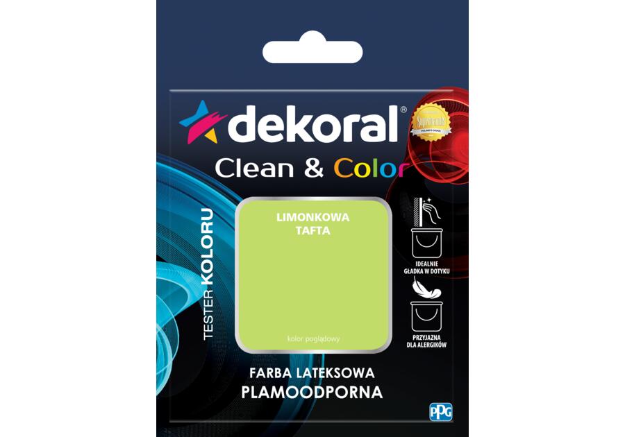 Zdjęcie: Tester farby Clean&Color limonkowa tafta 0,04 L DEKORAL