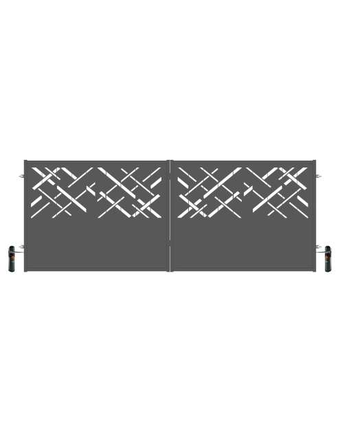 Zdjęcie: Brama dwuskrzydłowa Ana 4,00 m, 1,50 m, stal ocynk+RAL7016 struktura z automatem POLBRAM