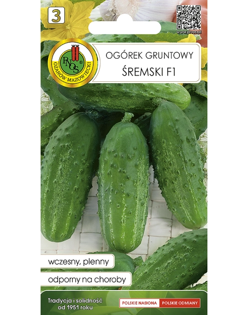 Zdjęcie: Ogórek gruntowy Śremski F1, 1,5 g PNOS