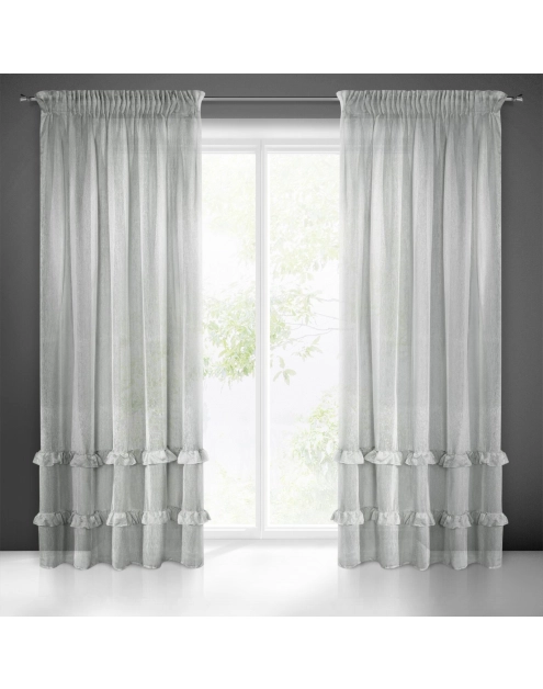 Zdjęcie: Firana gotowa Lorena na taśmie 140x270 cm Jjasnoszary EUROFIRANY