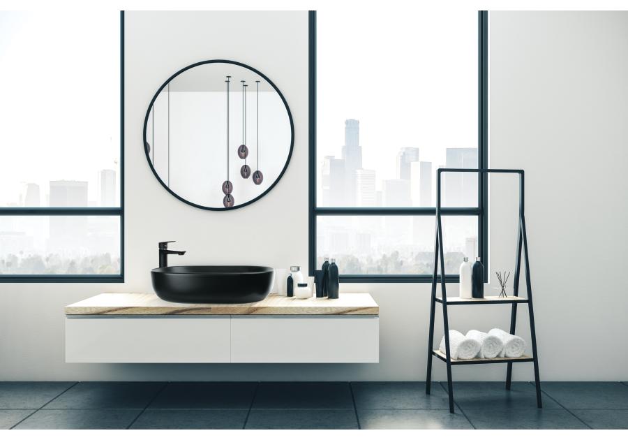 Zdjęcie: Wysoka bateria umywalkowa Dokos czarna INVENA