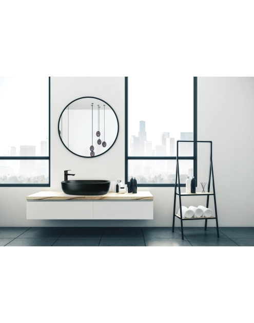 Zdjęcie: Wysoka bateria umywalkowa Dokos czarna INVENA