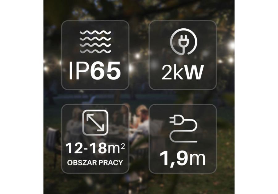 Zdjęcie: Promiennik grzejnik tarasowy Pluton elektryczny strebrny 4IQ