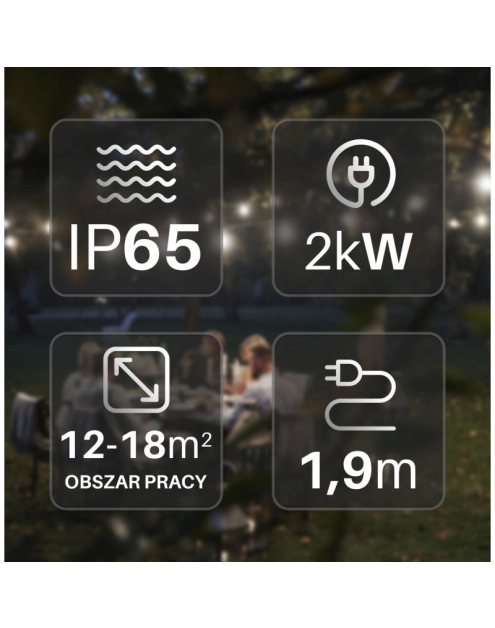 Zdjęcie: Promiennik grzejnik tarasowy Pluton elektryczny strebrny 4IQ