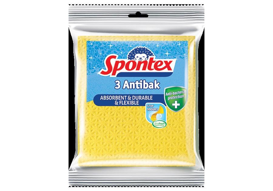 Zdjęcie: Ściereczki gąbczaste Antibak 3 sztuki SPONTEX