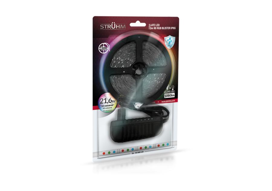 Zdjęcie: Taśma Late Led 3 m 90 RGB IP65 wielobarwna biały 21,6 W STRUHM