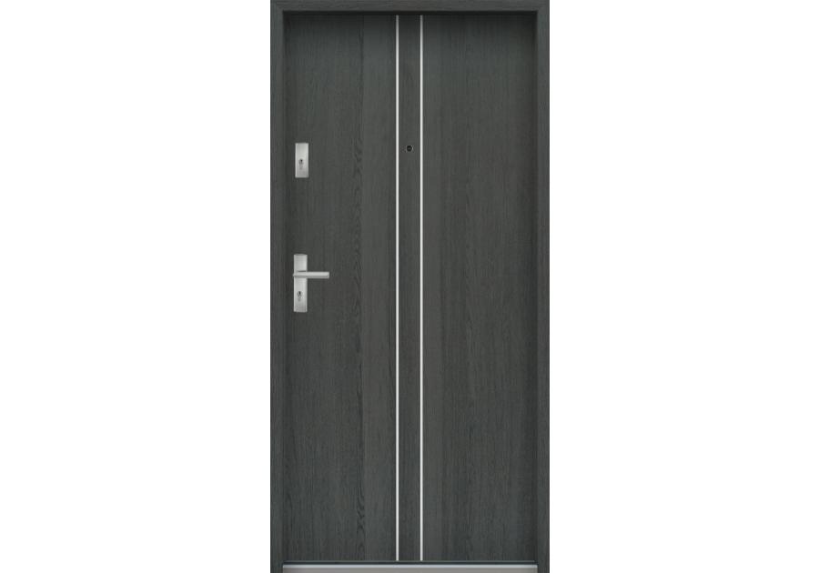 Zdjęcie: Drzwi wejściowe do mieszkań Bastion A-38 Grafit 90 cm prawe OSP KR CENTER