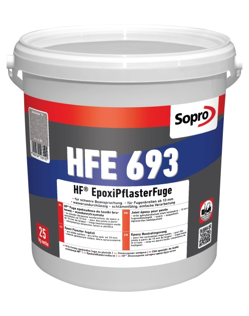 Zdjęcie: Fuga epoksydowa do kostki brukowej, wysokowytrzymała HFE szary brukowy 13 25 kg SOPRO