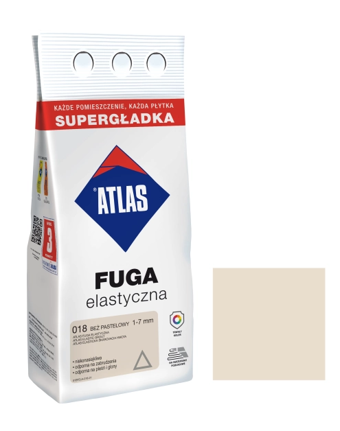 Zdjęcie: Fuga elastyczna kolor 018 beż pastelowy alubag 2 kg ATLAS