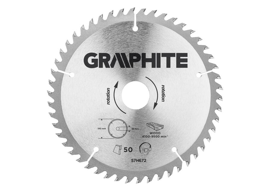 Zdjęcie: Tarcza do pilarki, widiowa, 190 x 30 mm, 50 zębów GRAPHITE