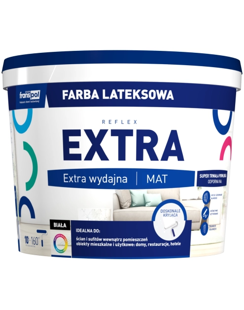 Zdjęcie: Farba do wnętrz Reflex Extra 10 L FRANS-POL