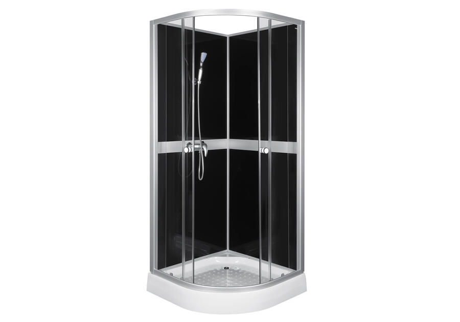 Zdjęcie: Kabina prysznicowa Classic 90 cm czarna + przyłacze KERRA