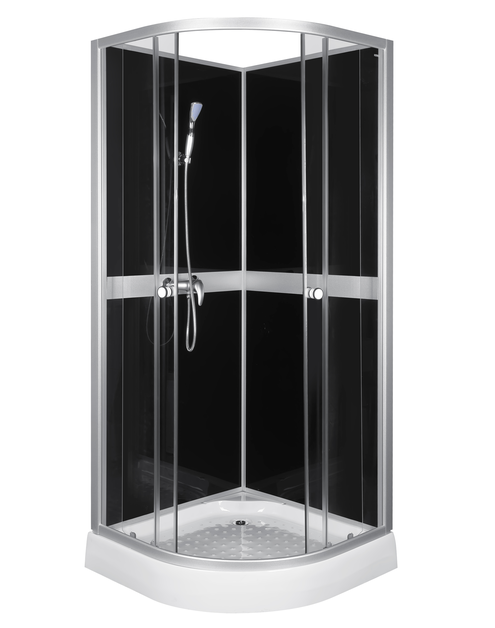 Zdjęcie: Kabina prysznicowa Classic 90 cm czarna + przyłacze KERRA