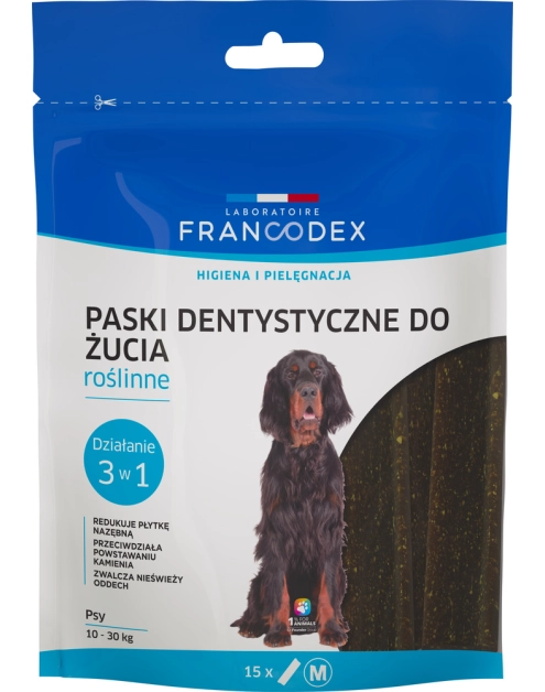 Zdjęcie: Paski do gryzienia m na brzydki zapach z pyska 352,5 g 15 szt. FRANCODEX