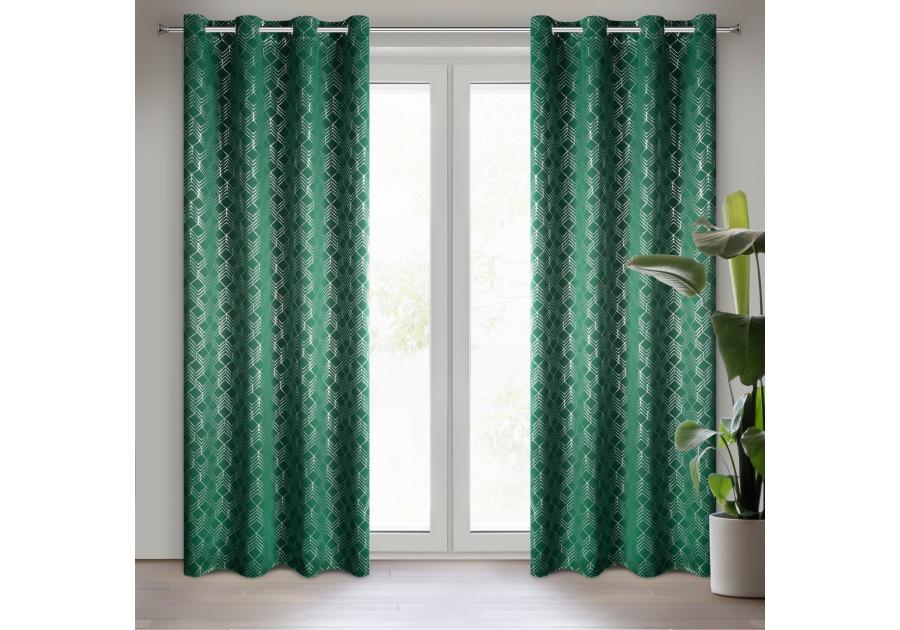 Zdjęcie: Zasłona gotowa D91 Poli 140 x 250 cm zielony EUROFIRANY