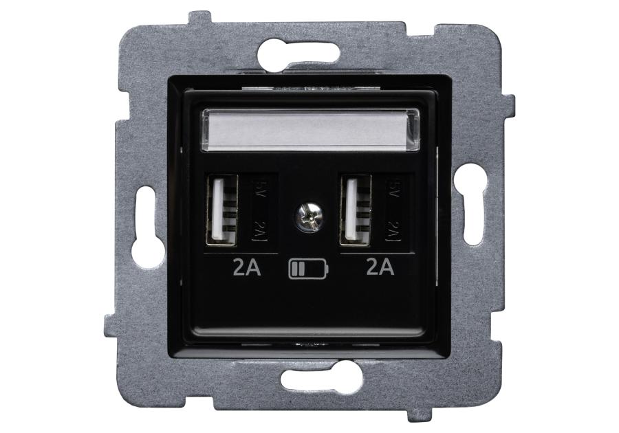 Zdjęcie: Ładowarka ścienna Rosa USB 2xA bez ramki POLMARK