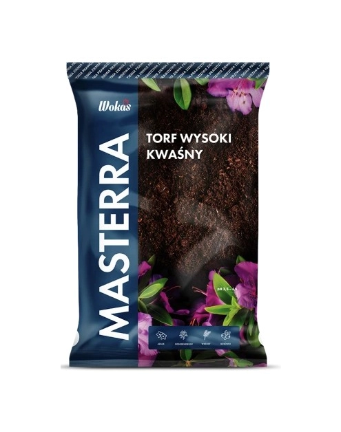 Zdjęcie: Torf kwaśny ogrodniczy Masterra ziemia rośliny kwasolubne 80 L WOKAS