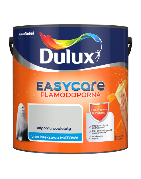 Zdjęcie: Farba do wnętrz EasyCare 2,5 L odporny popielaty DULUX