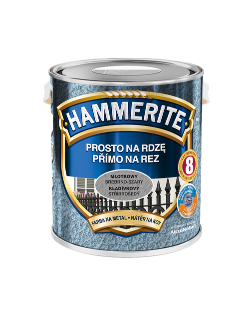 Zdjęcie: Farba do metalu 2,5 L młotkowy srebrno-szary HAMMERITE