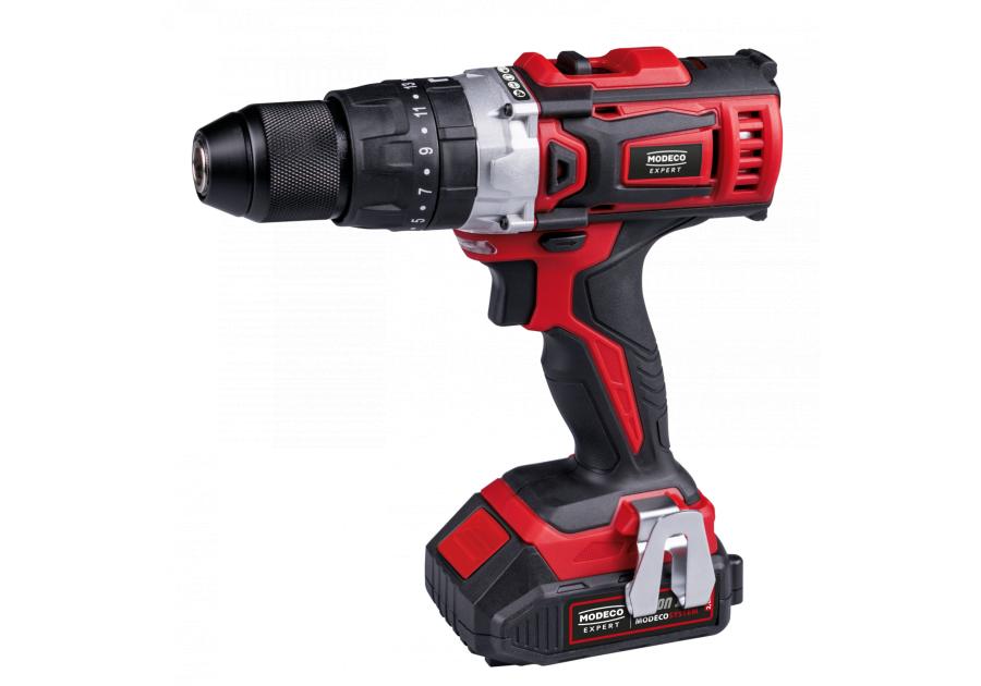 Zdjęcie: Wiertarko-wkrętarka z udarem 18 V, 40 Nm, 2 akumulatory 2,0 Ah - MODECO EXPERT