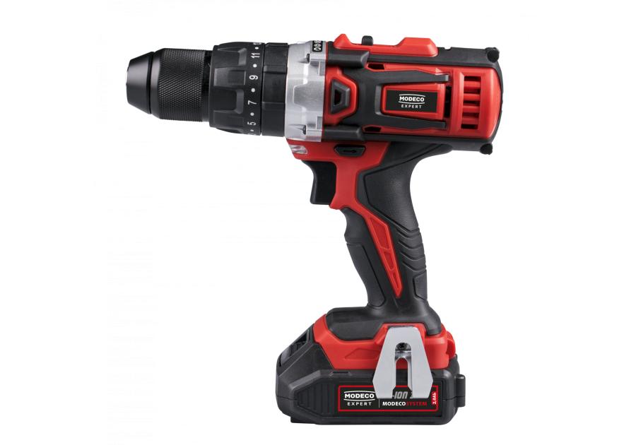Zdjęcie: Wiertarko-wkrętarka z udarem 18 V, 40 Nm, 2 akumulatory 2,0 Ah - MODECO EXPERT