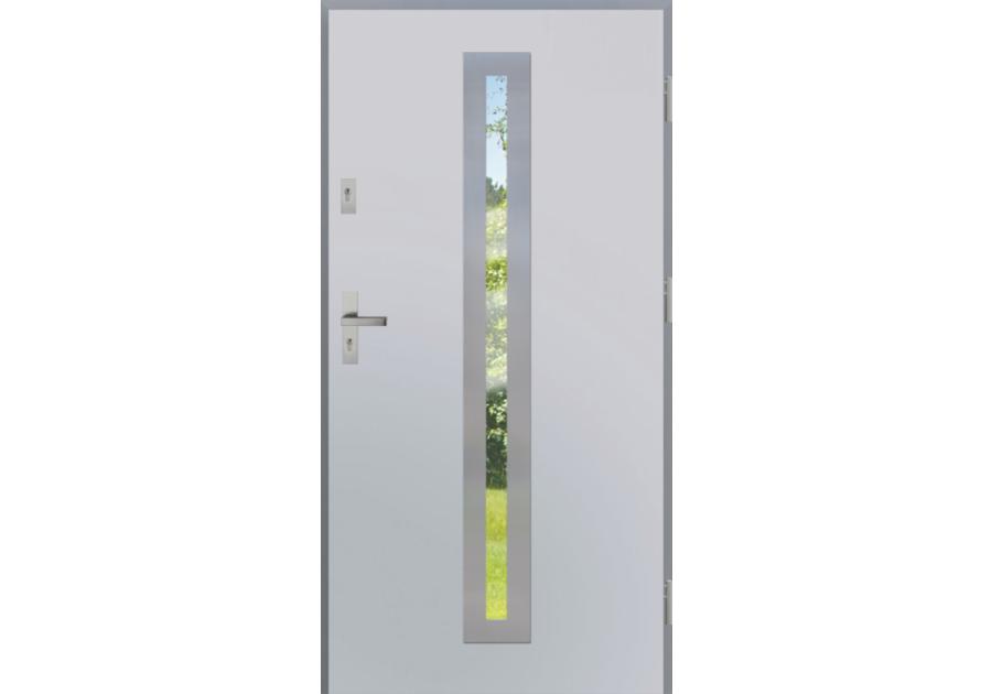 Zdjęcie: Drzwi zewnętrzne stalowo-drewniane Disting Otello 04 Biały 90 cm prawe KR CENTER