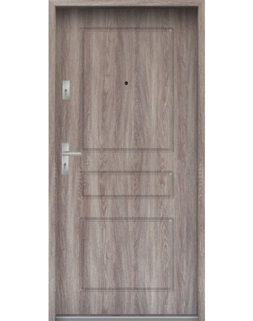 Zdjęcie: Drzwi wejściowe do mieszkań Bastion T-56 Dąb japoński 80 cm prawe OSPŁ KR CENTER