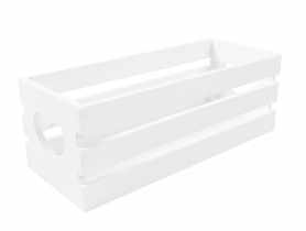 Skrzynka z wyciętymi sercami 28x11x10 cm biała TIN TOURS