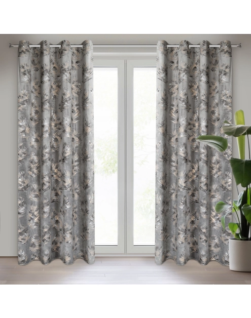 Zdjęcie: Zasłona gotowa Gloria 140x250 cm stalowy EUROFIRANY