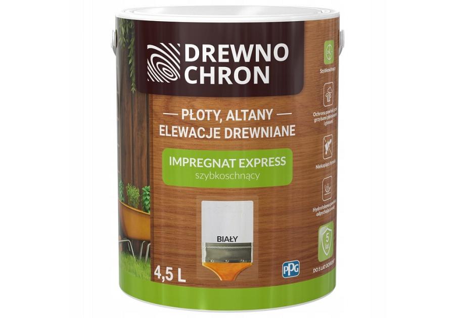 Zdjęcie: Impregnat Express 4,5 L biały DREWNOCHRON
