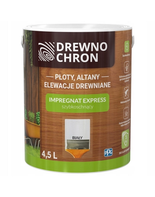 Zdjęcie: Impregnat Express 4,5 L biały DREWNOCHRON