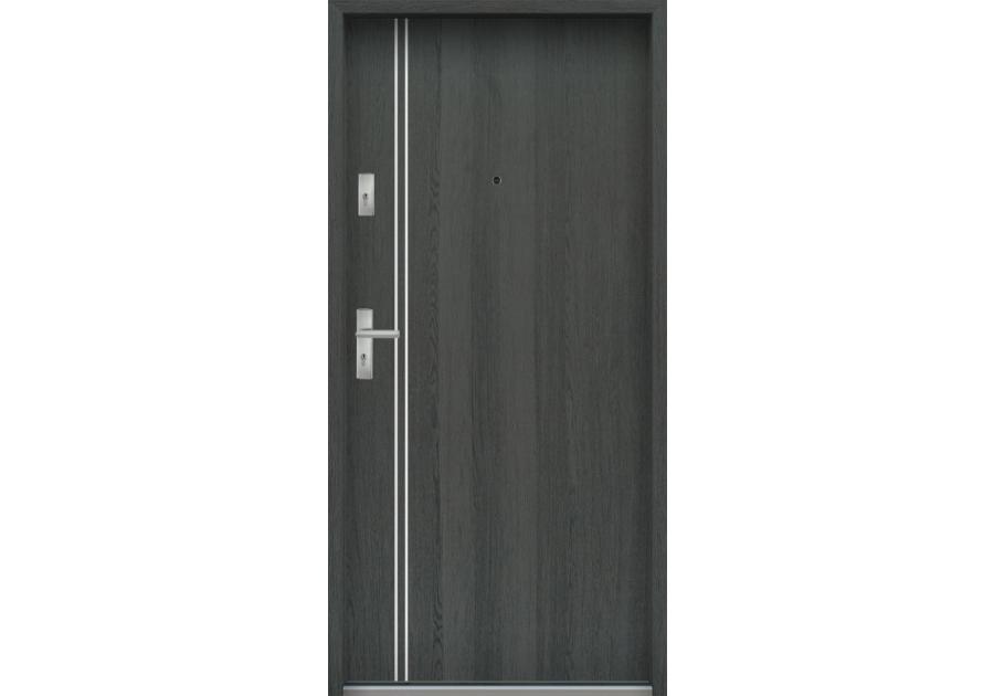 Zdjęcie: Drzwi wejściowe do mieszkań Bastion A-37 Grafit 90 cm prawe ODR KR CENTER