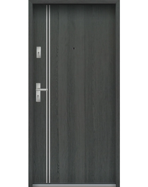 Zdjęcie: Drzwi wejściowe do mieszkań Bastion A-37 Grafit 90 cm prawe ODR KR CENTER